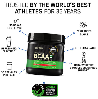 Optimum Nutrition (ON) Instantized BCAA 5000 Powder Fruit Punch