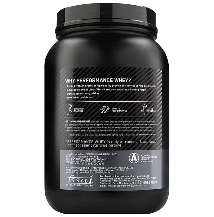 Optimum Nutrition (ON) Performance Whey Protein | For Muscle Support & Recovery | Flavour Powder Chocolate Milkshake