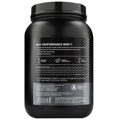 Optimum Nutrition (ON) Performance Whey Protein | For Muscle Support & Recovery | Flavour Powder Chocolate Milkshake