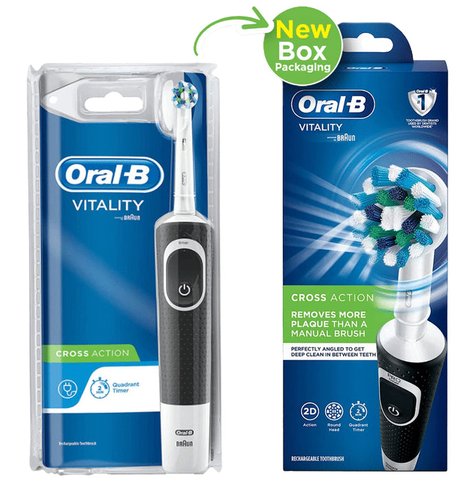 Oral-B Vitality 100 Braun Cross Action Electric Rechargeable Toothbrush Black