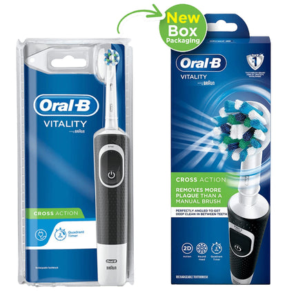Oral-B Vitality 100 Braun Cross Action Electric Rechargeable Toothbrush Black