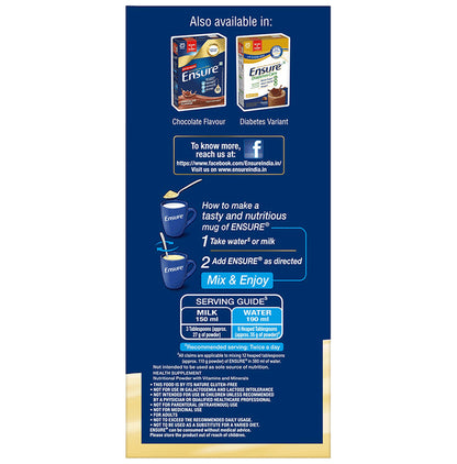 Ensure Powder Complete Balanced Drink for Adults | For Strength, Immunity & Energy | With Essential Vitamins | Nutrition Formula Vanilla