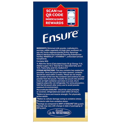 Ensure Powder Complete Balanced Drink for Adults | For Strength, Immunity & Energy | With Essential Vitamins | Nutrition Formula Vanilla