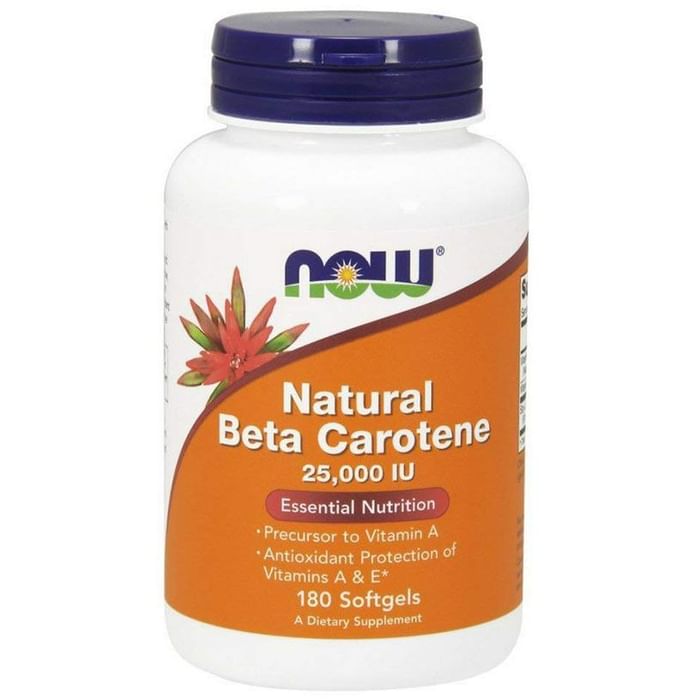 Now Foods Natural Beta Carotene 25000 IU Softgels - Classic Derma