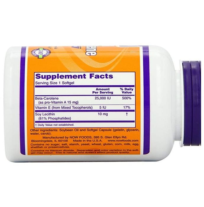 Now Foods Natural Beta Carotene 25000 IU Softgels