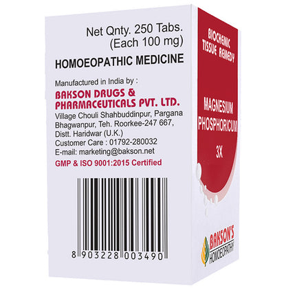 Bakson's Homeopathy Magnesium Phosphoricum Biochemic Tablet 3X