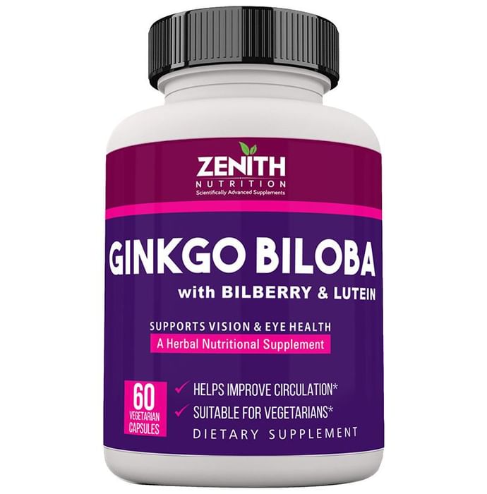 Zenith Nutrition Ginkgo Biloba with Bilberry & Lutein Vegetarian Capsule - Classic Derma