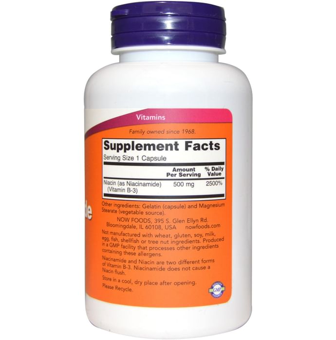 Now Foods Niacinamide 500mg Capsule