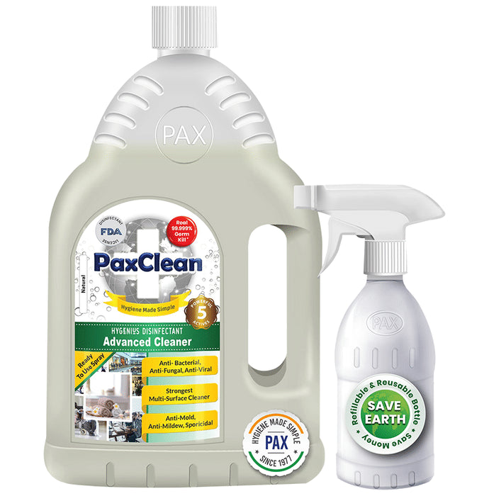 PaxClean Hygenius Disinfectant Advanced Cleaner with Spray Bottle - Classic Derma