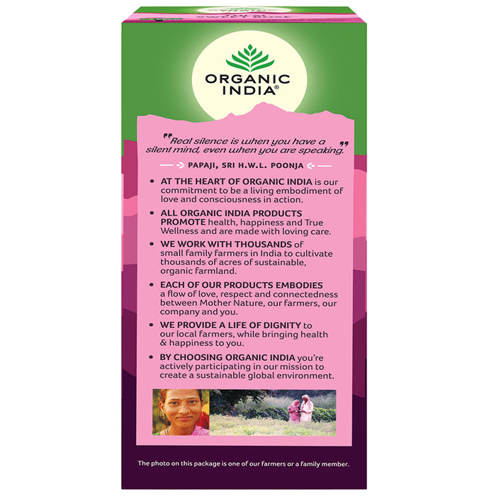 Organic India Tea for Immunity, Antioxidant Support & Stress Relief | Flavour Tulsi Sweet Rose Green Tea