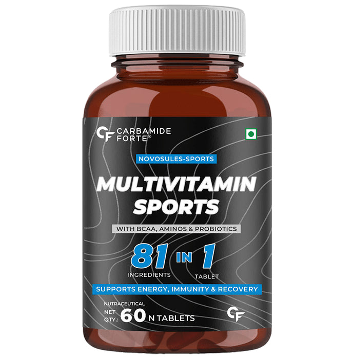 Carbamide Forte Multivitamin Sports | With BCAA, Probiotics & Antioxidants | For Energy, Gut Health, Immunity & Recovery | Tablet - Classic Derma
