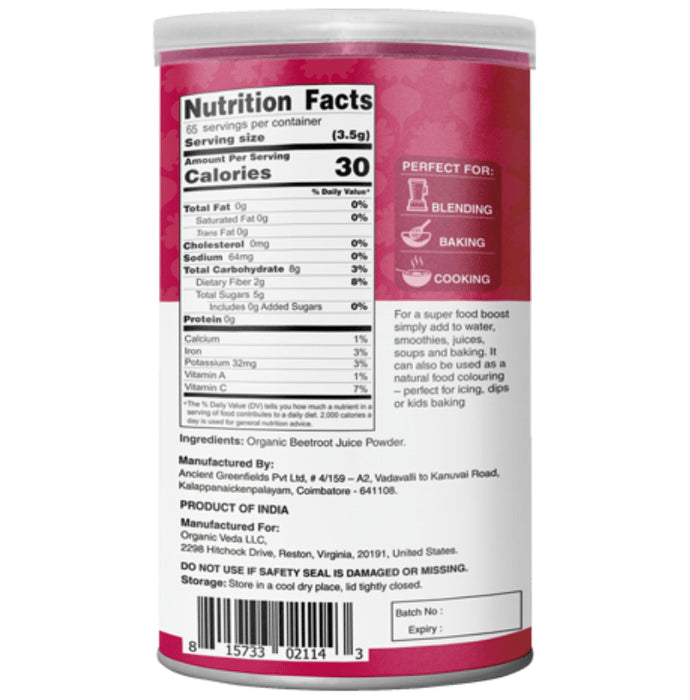 Organic Veda Beetroot Juice Powder