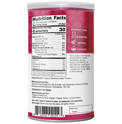Organic Veda Beetroot Juice Powder