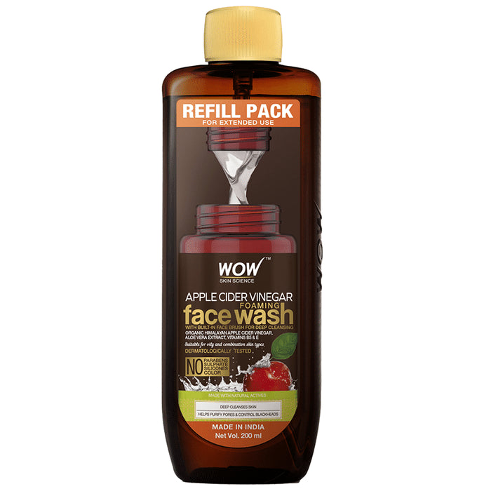 WOW Skin Science Apple Cider Vinegar Foaming Face Wash Refill Pack - Classic Derma