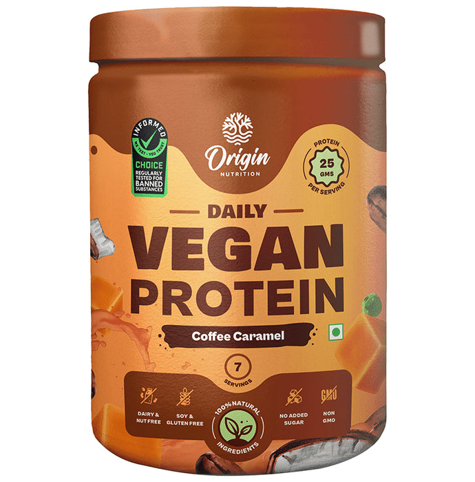 Origin Nutrition Vegan Plant Protein Powder Coffee Caramel - Classic Derma