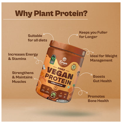 Origin Nutrition Vegan Plant Protein Powder Coffee Caramel