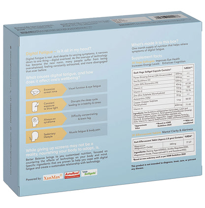Origins Nutra Better Balance 30 Magnesium Effervescent Tablets & 30 Lutein, Zeaxathin & Astaxanthin Vege Softgel