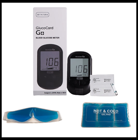 Arkray 29FA810 11 Combo Pack of Glucocard G+ Blood Glucose Meter & Relax and Relief Kit Black - Classic Derma