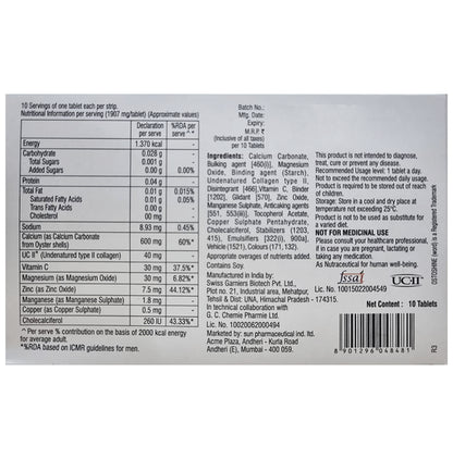 Ostoshine Tablet with Collagen, Calcium, Vitamin D, Vitamin C & Minerals | Multivitamin and Multimineral Supplement