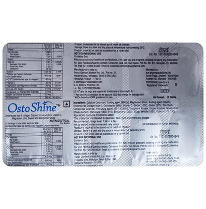 Ostoshine Tablet with Collagen, Calcium, Vitamin D, Vitamin C & Minerals | Multivitamin and Multimineral Supplement