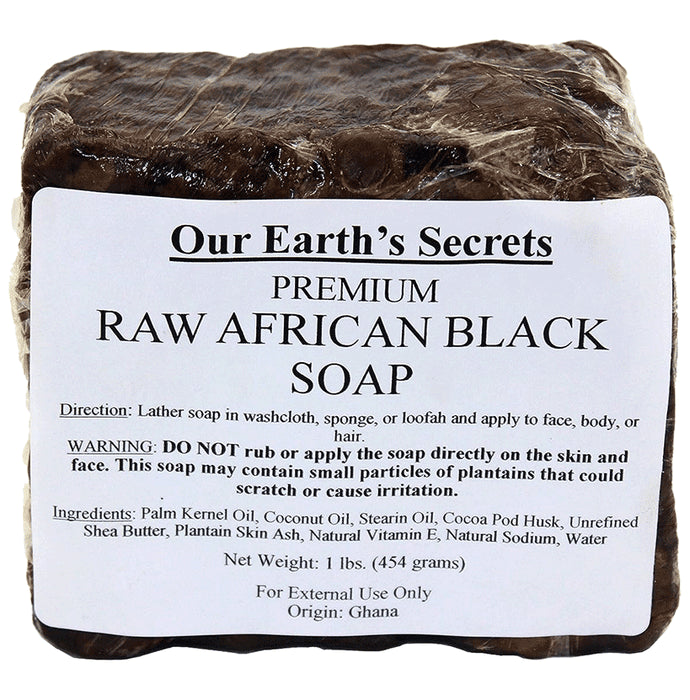 Our Earth's Secrets Premium Raw African Black Soap - Classic Derma