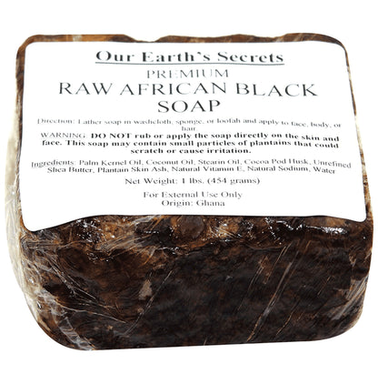 Our Earth's Secrets Premium Raw African Black Soap