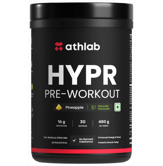Athlab Hypr Pre-Workout Powder Pineapple - Classic Derma