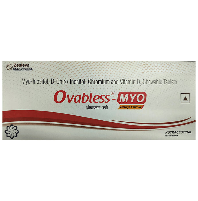 Ovabless-Myo Chewable Tablet with Myo-Inositol, D-Inositol, Chromium & Vitamin D3 | Flavour Orange - Classic Derma