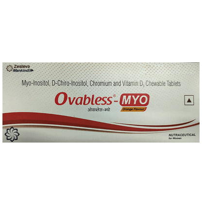 Ovabless-Myo Chewable Tablet with Myo-Inositol, D-Inositol, Chromium & Vitamin D3 | Flavour Orange - Classic Derma