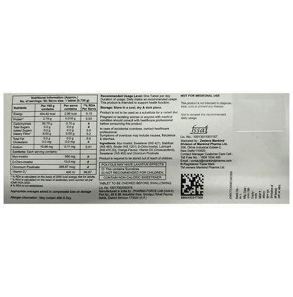 Ovabless-Myo Chewable Tablet with Myo-Inositol, D-Inositol, Chromium & Vitamin D3 | Flavour Orange