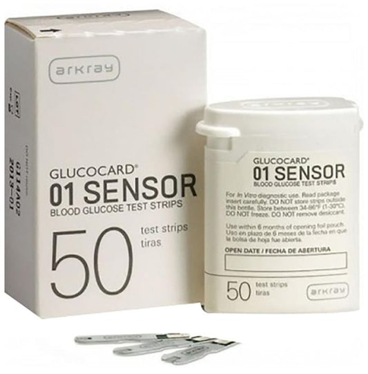 Arkray A102331 Glucocard 01 Sensor Blood Glucose Test Strip (Only Strips) - Classic Derma