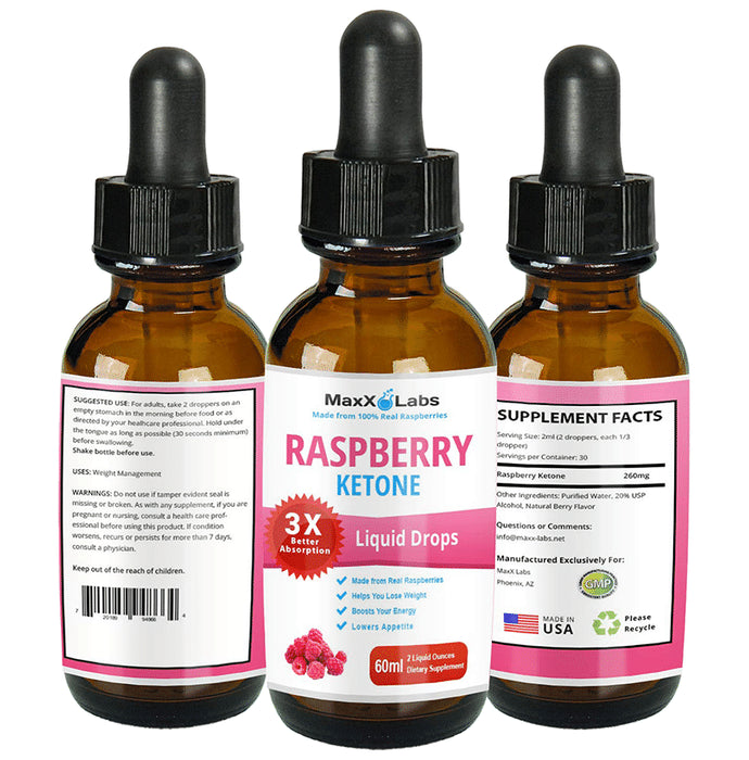 MaxX Labs Raspberry Ketone Liquid Drop - Classic Derma