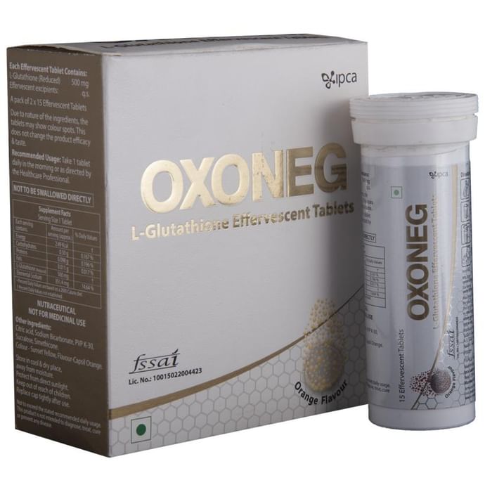 Oxoneg L-Glutathione Effervescent Tablet | For Stomach Care | Flavour Orange - Classic Derma