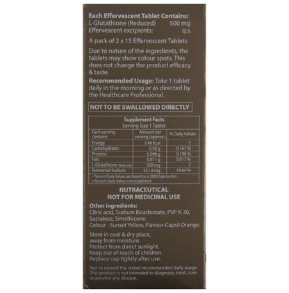 Oxoneg L Glutathione Effervescent Tablet | For Stomach Care | Flavour Orange