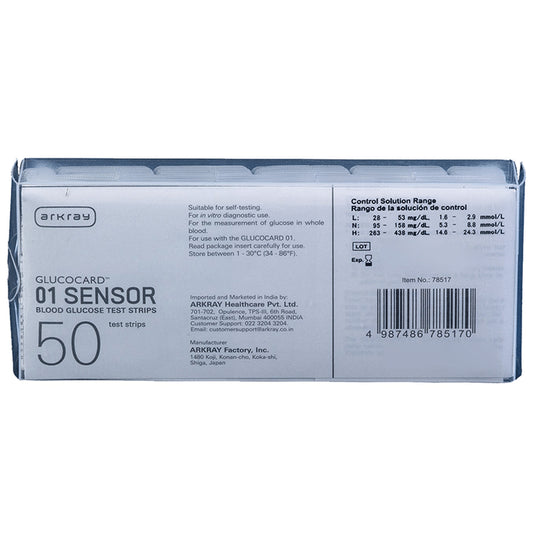 Arkray A78517 Glucocard 01 Sensor Blood Glucose Test Strip (Only Strips) - Classic Derma