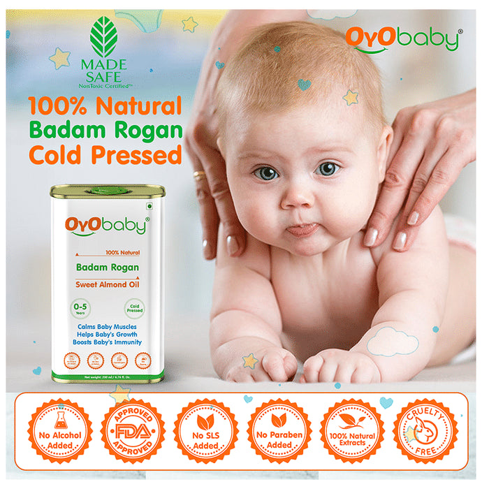 Oyo Baby 100% Natural Badam Rogan Sweet Almond Oil for 0 to 5 years