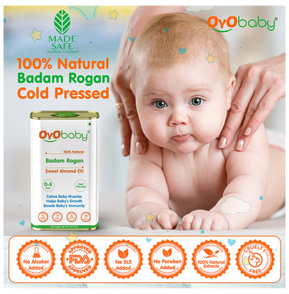 Oyo Baby 100% Natural Badam Rogan Sweet Almond Oil for 0 to 5 years