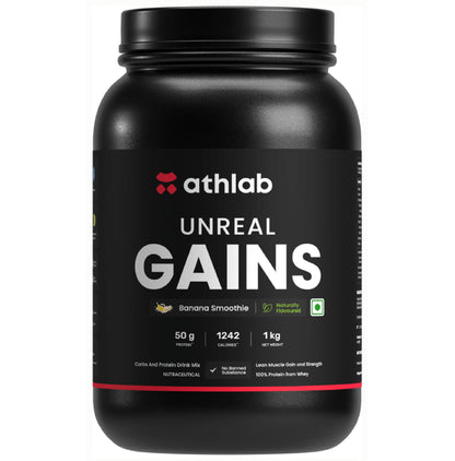 Athlab Unreal Gains Powder Banana Smoothie - Classic Derma
