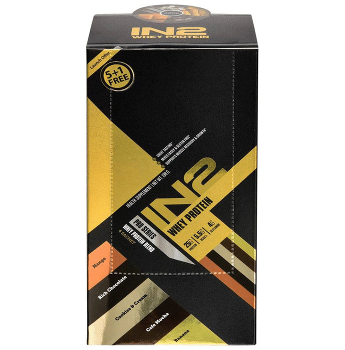 IN2 Whey Protein Sachets (5+1 Free) Multi Flavours - Classic Derma