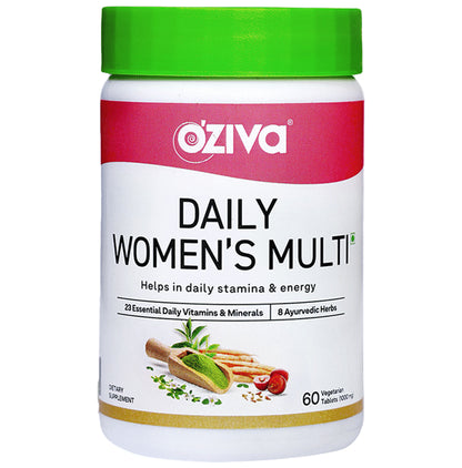 Oziva Daily Women's Multivitamin Veg Tablet for Daily Energy, Hormonal Balance & Stress Management - Classic Derma