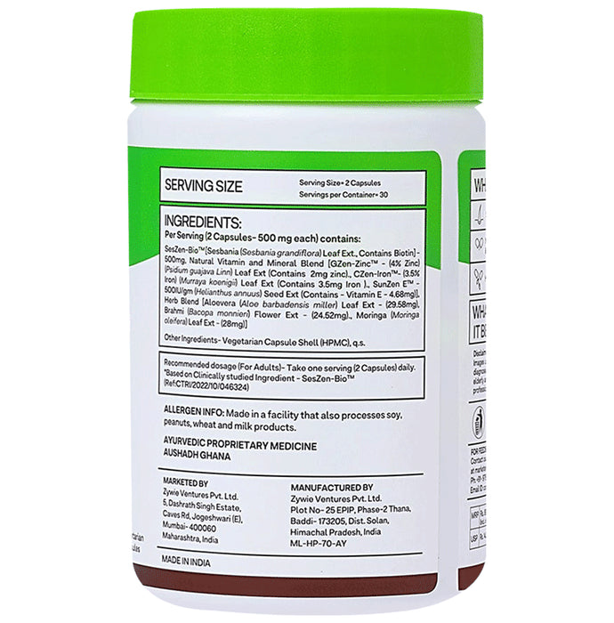 Oziva Hair Vitamins with DHT Blocker & Omega 3 | Vegetarian Capsule for Better Hair Growth & Hair Fall Control