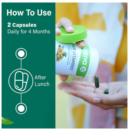 Oziva Hair Vitamins with DHT Blocker & Omega 3 | Vegetarian Capsule for Better Hair Growth & Hair Fall Control