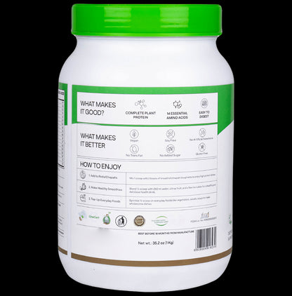 Oziva Organic Plant Protein from Organic Pea, Brown Rice & Quinoa for Everyday Fitness | Unflavoured