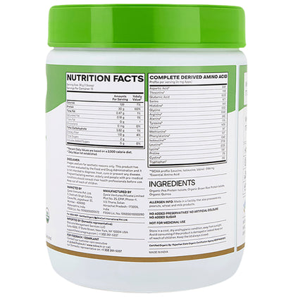 Oziva Organic Plant Protein from Organic Pea, Brown Rice & Quinoa for Everyday Fitness | Unflavoured