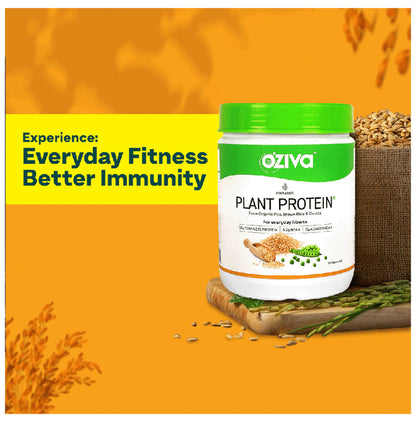 Oziva Organic Plant Protein from Organic Pea, Brown Rice & Quinoa for Everyday Fitness | Unflavoured