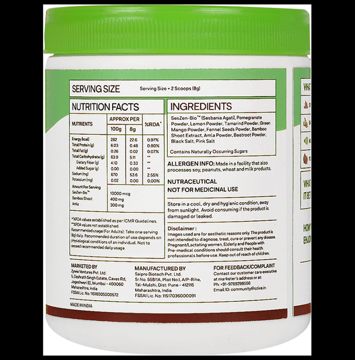 Oziva Plant Based Biotin 10000 mcg for Stronger Hair & Healthier Skin Lemon