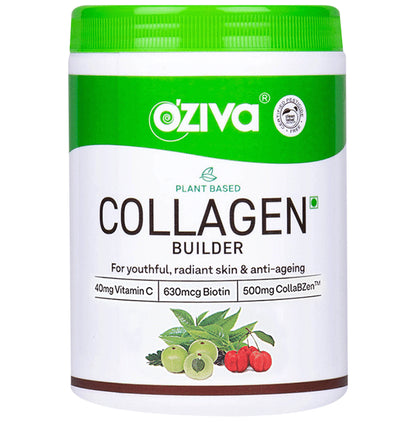 Oziva Plant Based Collagen Builder with Vitamin C & Biotin | Effervescent Tablet for Skin Health | Flavour - Classic Derma