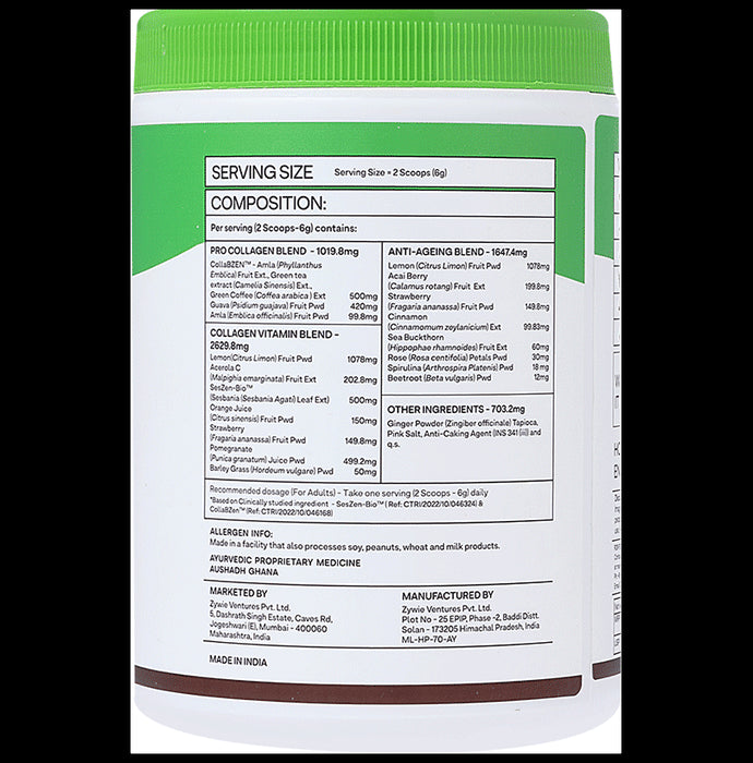 Oziva Plant Based Collagen Builder with Vitamin C & Biotin | Effervescent Tablet for Skin Health | Flavour