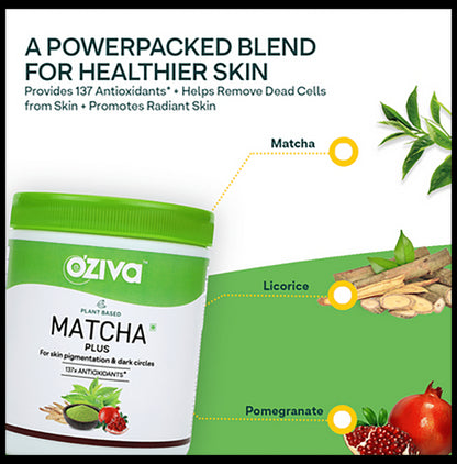 Oziva Plant Based Matcha Plus for Skin Pigmentation & Dark Circles