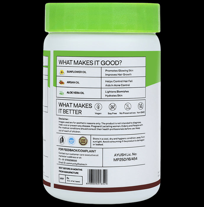 Oziva Plant Based Vitamin E Capsule with Argan Oil & Aloe Vera | For Glowing Skin & Stronger Hair